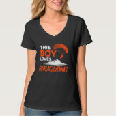 This Boy Loves Paragliding Paraglider Paraglide Pa Tシャツ (正面)
