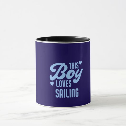 This Boy Loves Sailing Funny Sailor マグカップ (中央)