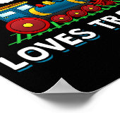 This Boy Loves Trains Locomotives And Wagon! Kid B ポスター (角)