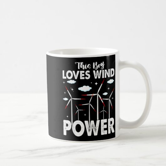 This Boy Loves Wind Wer, Windmill Turbine Technici コーヒーマグカップ (右)