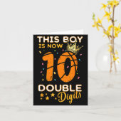 This Boy Now 10 Double Digits Crown 10th Birthday  カード (黄色い花)