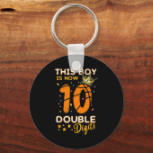 This Boy Now 10 Double Digits Crown 10th Birthday  キーホルダー (正面)