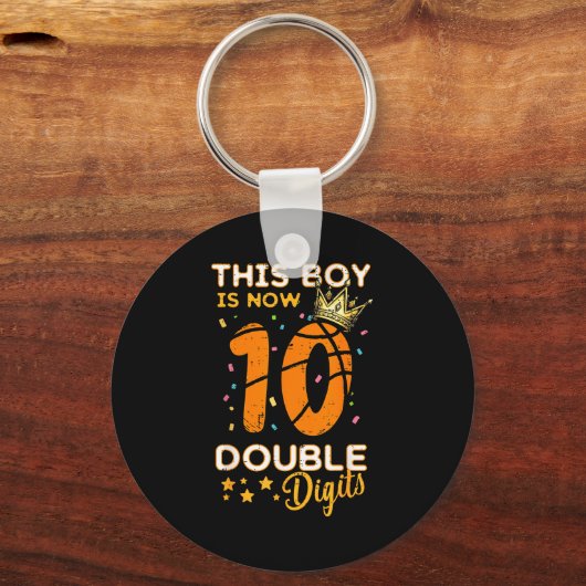 This Boy Now 10 Double Digits Crown 10th Birthday キーホルダー (正面)