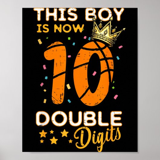 This Boy Now 10 Double Digits Crown 10th Birthday  ポスター (正面)