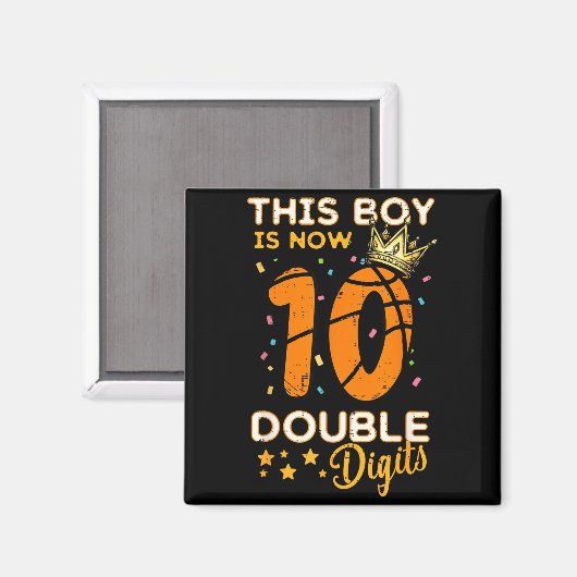 This Boy Now 10 Double Digits Crown 10th Birthday  マグネット (正面/裏面)