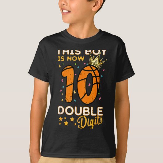 This Boy Now 10 Double Digits Crown 10th Birthday  Tシャツ (正面)