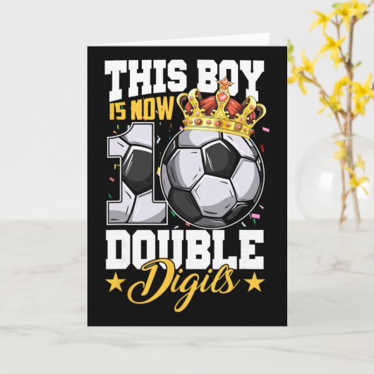 This Boy Now 10 Double Digits Soccer 10 Years Old カード (黄色い花)