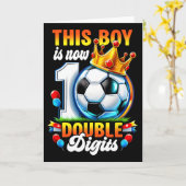 This Boy Now 10 Double Digits Soccer 10 Years Old  カード (黄色い花)