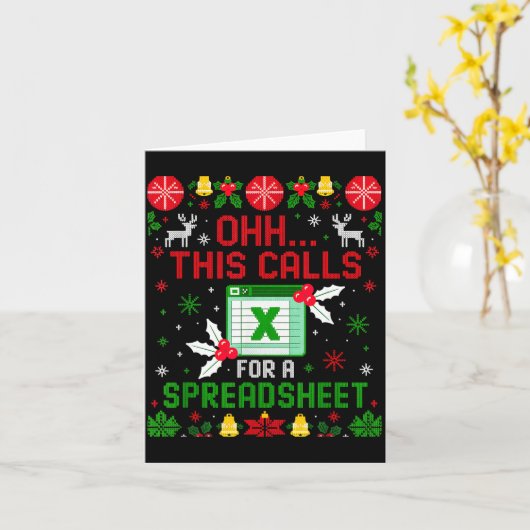 This Calls For A Spreadsheet Ugly Christmas  カード (黄色い花)