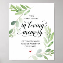 This candle burns in loving memory Memorial Sign