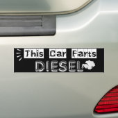 This Car Farts Diesel Witty Joke バンパーステッカー (車上)