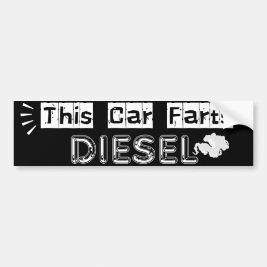 This Car Farts Diesel Witty Joke バンパーステッカー (正面)