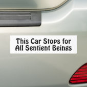 This Car Stops for All Sentient Beings Buddhist バンパーステッカー (車上)