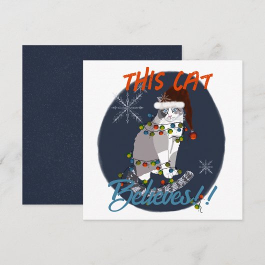 This Cat Believes Holiday Card サンキューカード (正面/裏面)