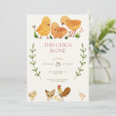 This Chick is One Birthday invitation 招待状 (スタンド正面)