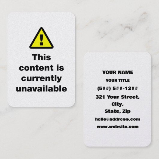 ⚠ This Content Is Currently Unavailable 名刺 (正面/裏面)