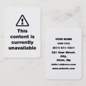 ⚠ This Content Is Currently Unavailable 名刺 (正面/裏面)