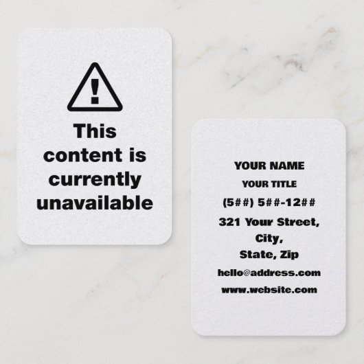 ⚠ This Content Is Currently Unavailable 名刺 (正面/裏面)