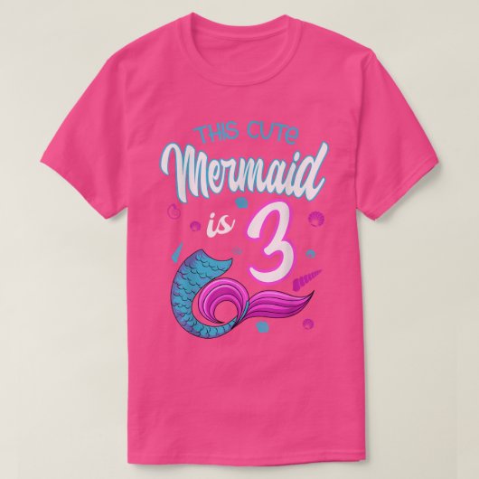 ThIs Cute Mermaid Is 3誕生祝い3Rd Bd Tシャツ (デザイン正面)