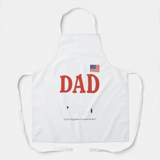 This Dad is a Veteran Apron – Awesome Dad Gift エプロン (正面)