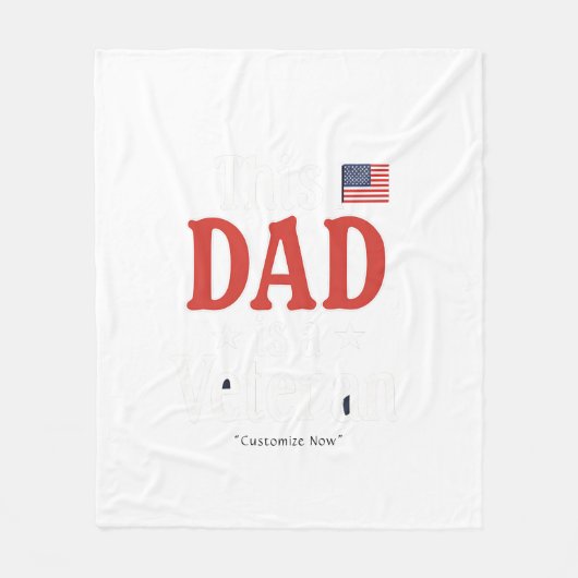 This Dad is a Veteran Blanket – Heartfelt Gift フリースブランケット (正面)