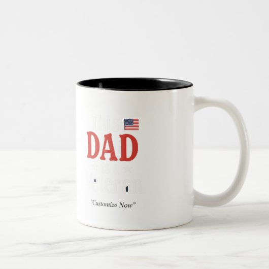 This Dad Is a Veteran Mug – Patriotic Gift ツートーンマグカップ (右)