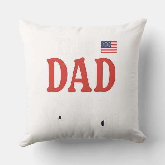 This Dad is a Veteran Pillow – Heartfelt Gift クッション (裏面)