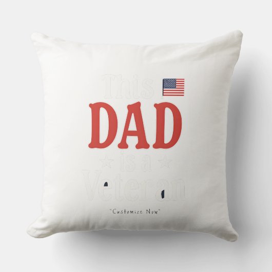 This Dad is a Veteran Pillow – Heartfelt Gift クッション (正面)