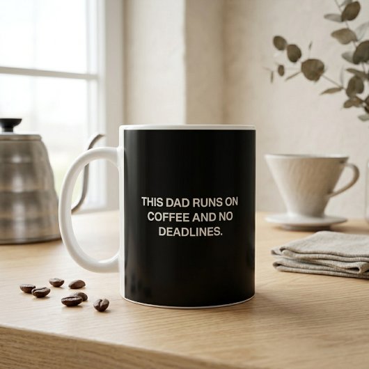 This Dad Runs On Coffee And No Deadlines Funny コーヒーマグカップ