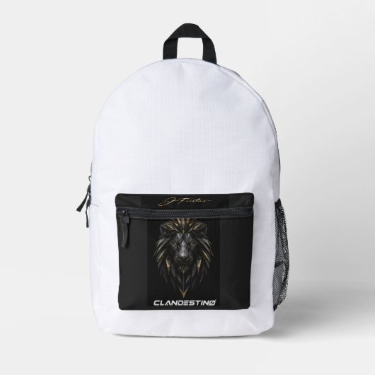 This dark lion backpack design プリントバックパック (正面)