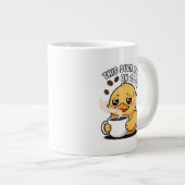 This Duck Runs on Coffee Cute Duck Coffee Mug ジャンボコーヒーマグカップ (正面右)