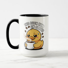 This Duck Runs on Coffee Cute Duck Coffee Mug マグカップ