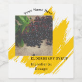 “This Elderberry Syrup label feels clean, herbal,  ワインラベル (シングルラベル)