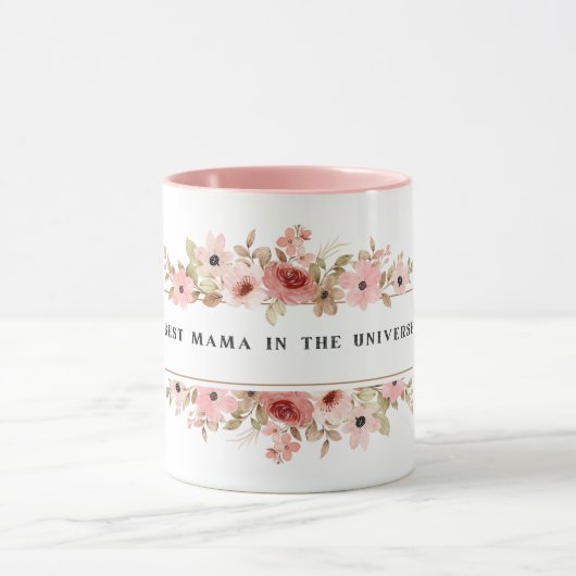 This floral Mama design features elegant botanical マグカップ (中央)