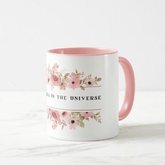 This floral Mama design features elegant botanical マグカップ (正面右)