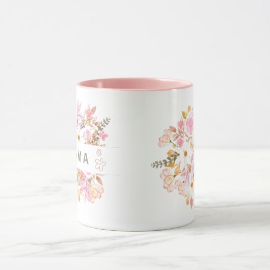 This floral Mama design features elegant botanical マグカップ (中央)