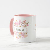 This floral Mama design features elegant botanical マグカップ (正面左)