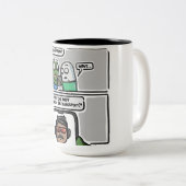 This funny comic-style meme design Mug ツートーンマグカップ (正面右)