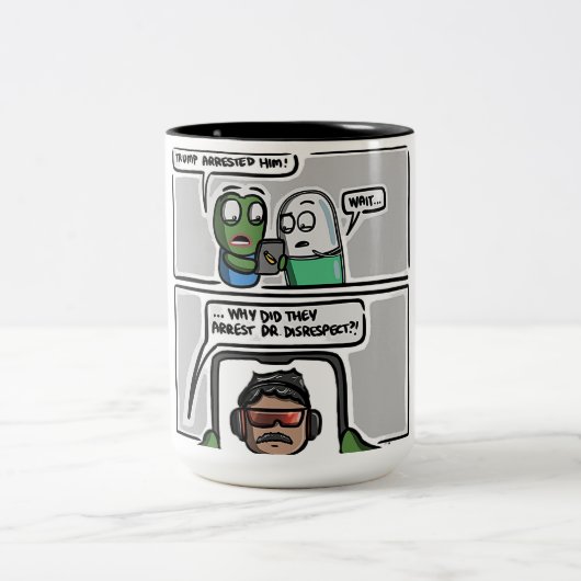 This funny comic-style meme design Mug ツートーンマグカップ (中央)