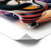 This Funny Panda is having Fun playing Rock on a ポスター (角)