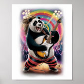 This Funny Panda is having Fun playing Rock on a ポスター (正面)