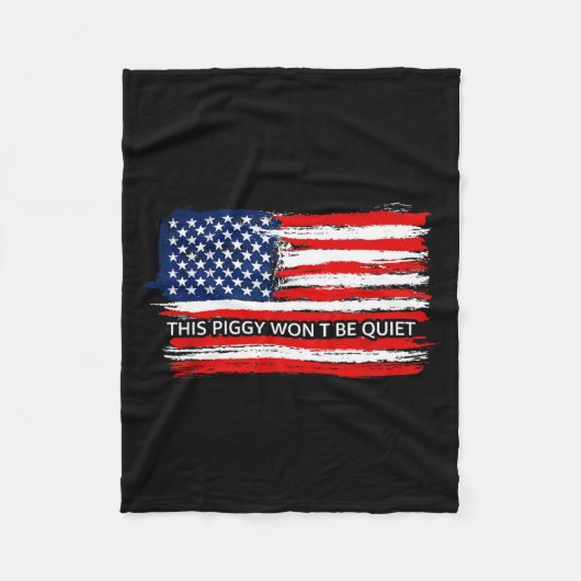 This Ggy Won't Be Quiet Funny Flag  フリースブランケット (正面)