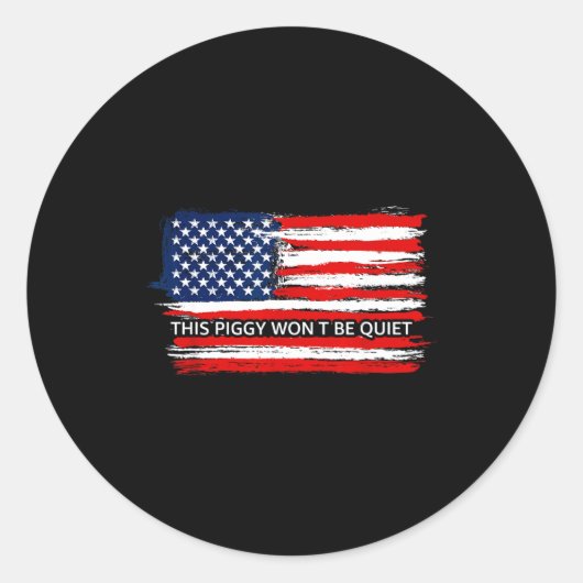 This Ggy Won't Be Quiet Funny Flag ラウンドシール (正面)