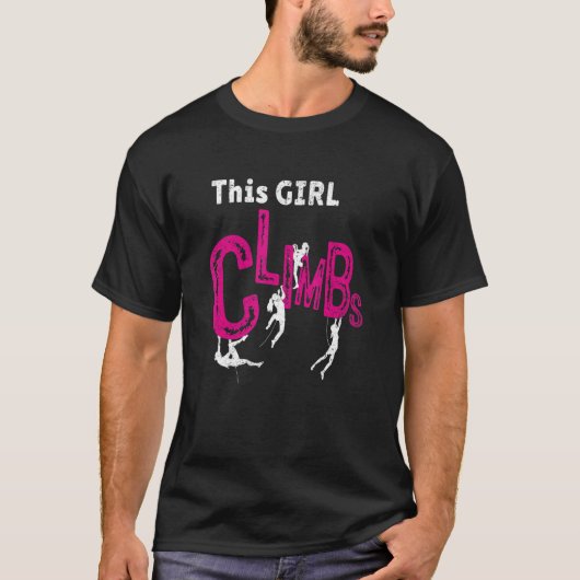 This Girl Climbs Rock Bouldering Rock Climbing Cli Tシャツ (正面)