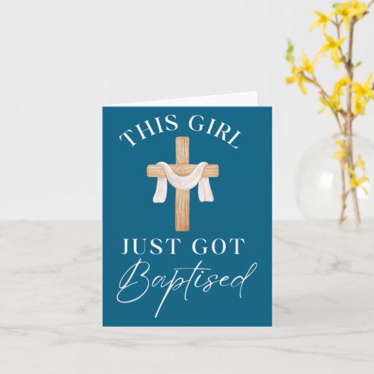 This Girl Got Baptized Christian Baptism I Decided カード (黄色い花)