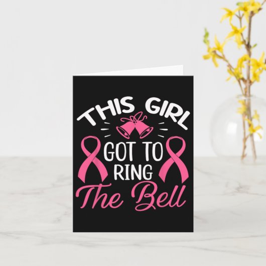 This Girl Got To Ring The Bell Chemo Grad Breast C カード (黄色い花)