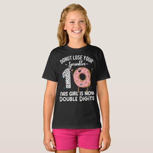 This Girl is Now Double Digits Shirt 10th Birthday Tシャツ (正面フル)