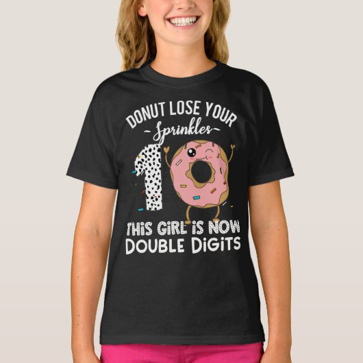 This Girl is Now Double Digits Shirt 10th Birthday Tシャツ (正面)