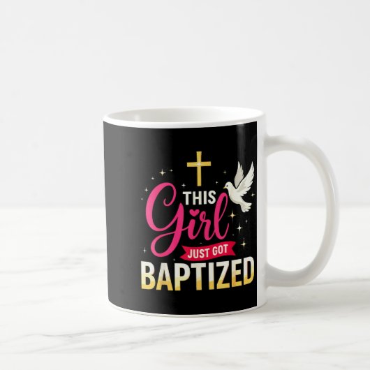 This Girl Just Got Baptized Shirt Girls Baptism Sh コーヒーマグカップ (右)