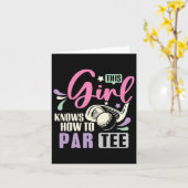 This Girl Knows How To Par Tee Funny Golf Lets Par カード (黄色い花)